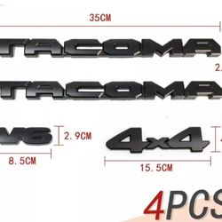 4-piece set with blackout covered embroidered badge for 2016-2023 Toyota TACOMA V6 4x4