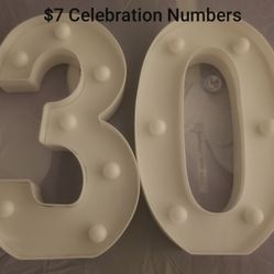 30th Celebration Numbers .. NEW 