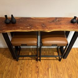 Entry/Bar Table And 2 Counter Height Stools