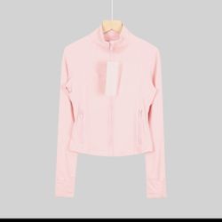 Cotton Candy Sculpt Zip Jacket – Soft Blush Pink