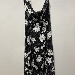 Black and white flower dress