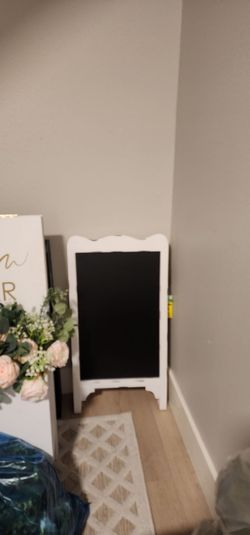 White Wooden A-Frame Chalkboard Sign