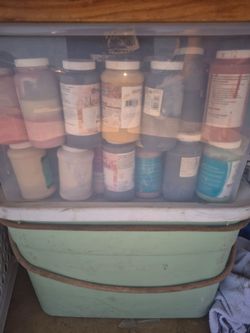 3 totes of paints for a kiln
