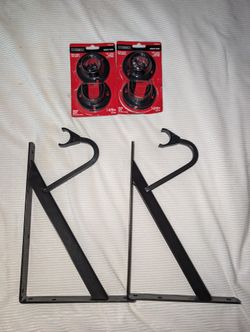 Oiled Bronze Colored Metal Closet Shelf(2) & Metal Closet Pole Sockets(4)