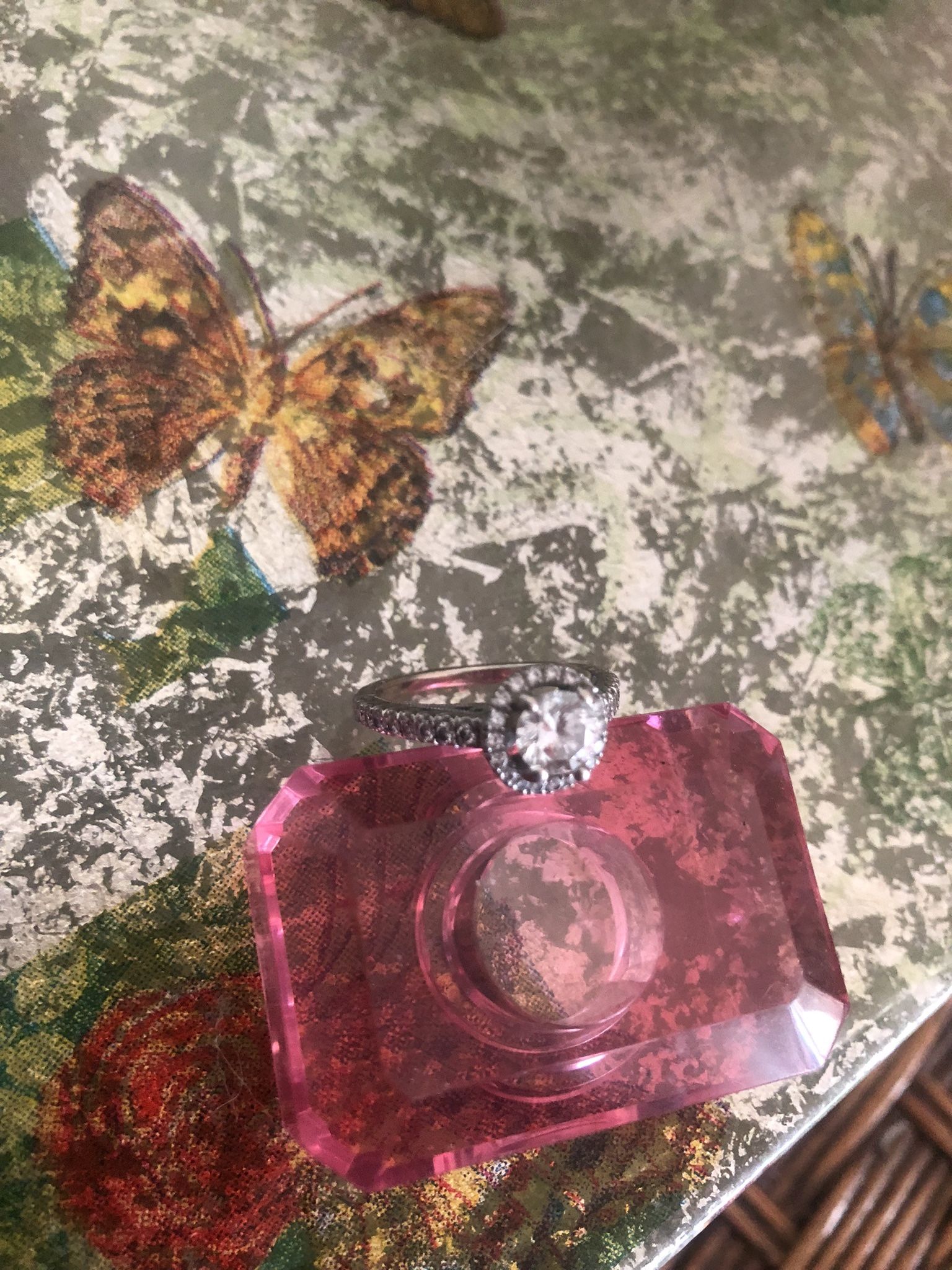 White Gold Halo Authentic Diamond Engagement Ring