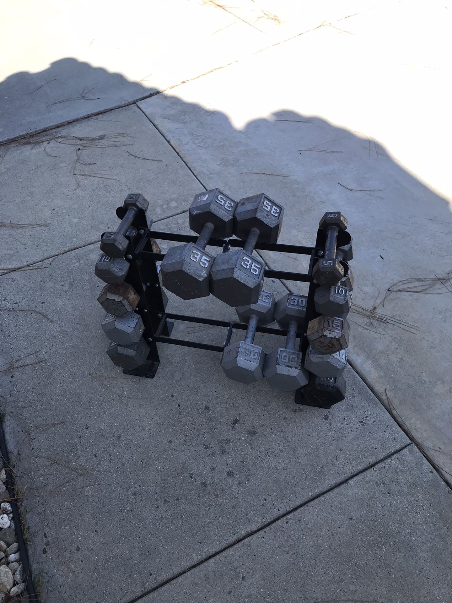 Dumbbell Weights With Dumbbell Rack