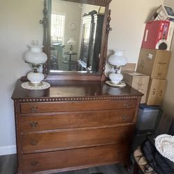 Antique Dresser W Mirror