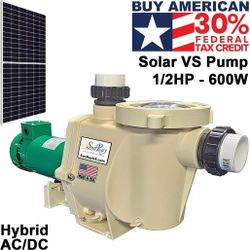 1/2HP Solar Powered Pool Pump ONLY SunRay 90v 100GPM SunVS DC Motor Pump