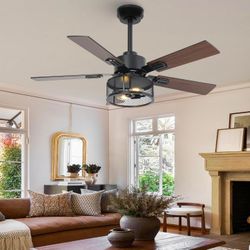 42 Inch Smart Ceiling Fan with Light, APP & Remote Control, Modern Farmhouse Ceiling Fan with Reversible Quiet DC Motor