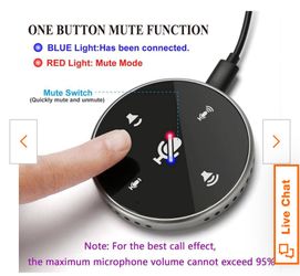 Adrinfly Upgraded USB Omnidirectional Conference Microphone