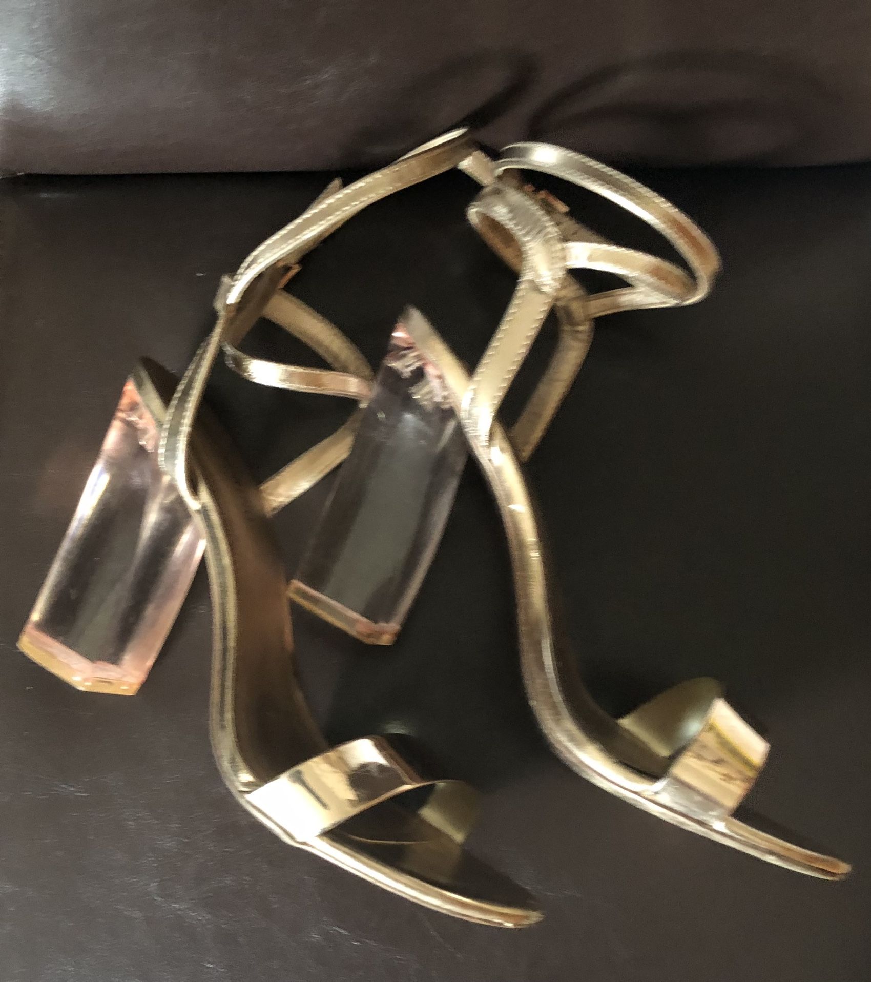 Call it Spring Ankle Strap Block clear Heel Sandals Women’s US 8