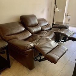 Leather Power Reclining Sofas(used occasionally)