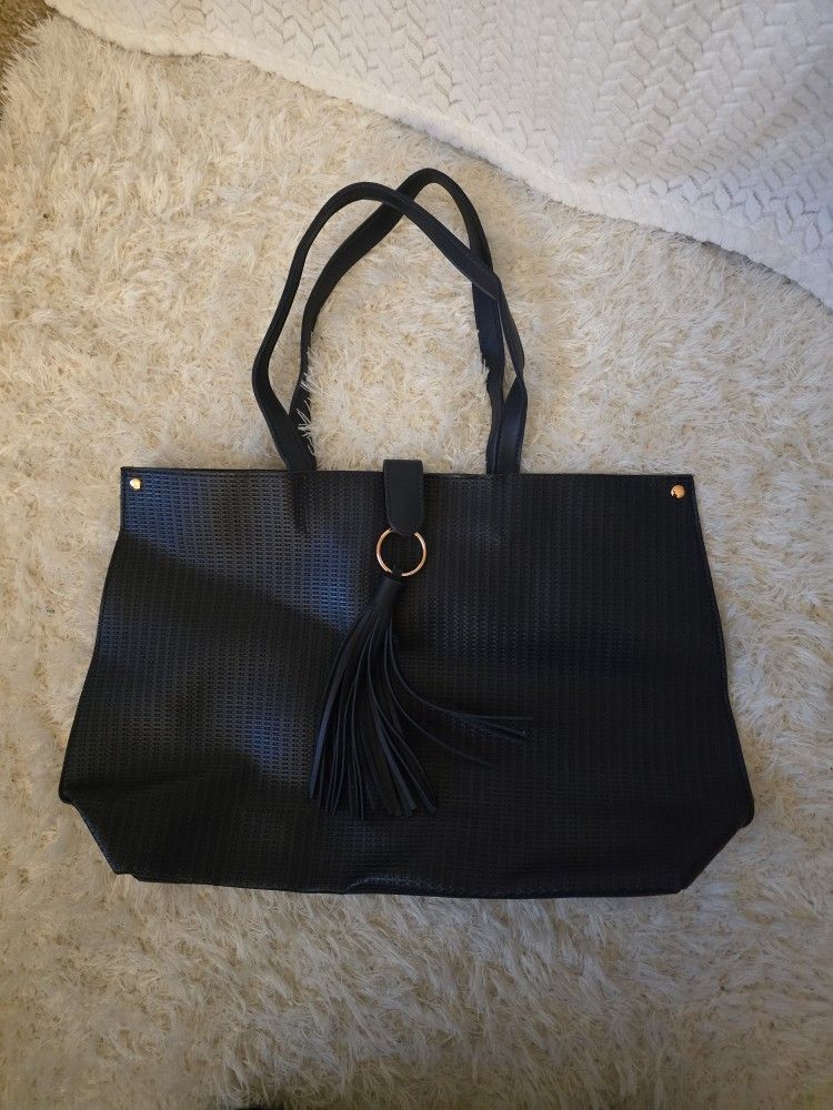 Overnight Or Travel Carry On Bag, Dark Blue With Gold Accents