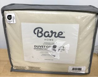 New Bare Home Duvet Cover Set 1800 Ultra-Soft (Oversized King, Sand) Lightweight, Cooling