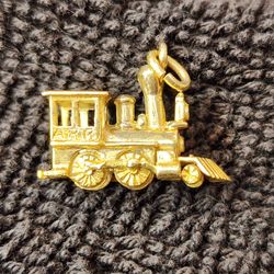 Vintage A.R.R. 14k Gold Train Pendant