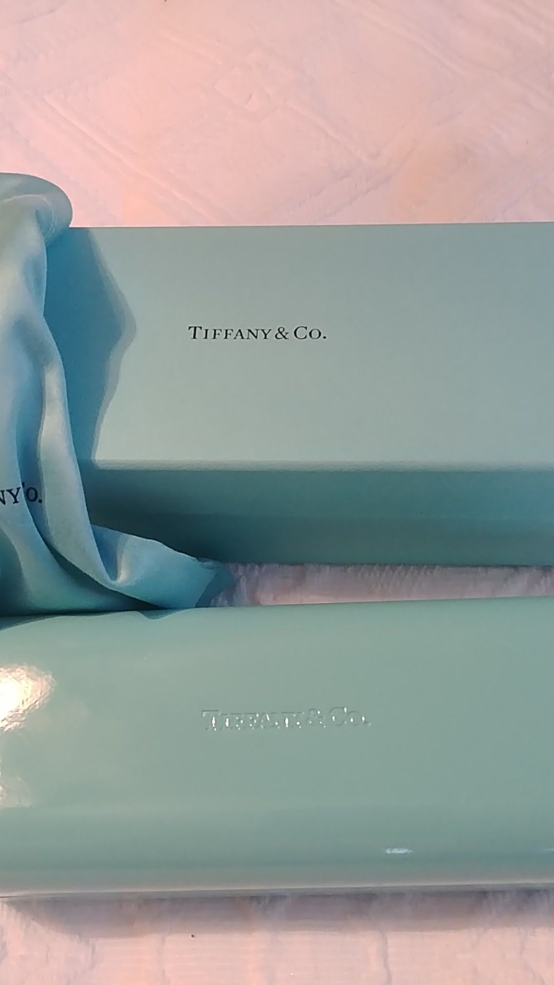Tiffany and Co Glass Case with box, and sleeve