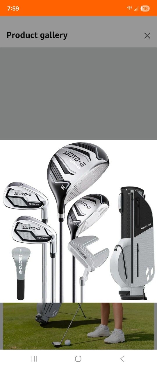 Brand New 7 Pieces Kids Golf Clubs Set Grey