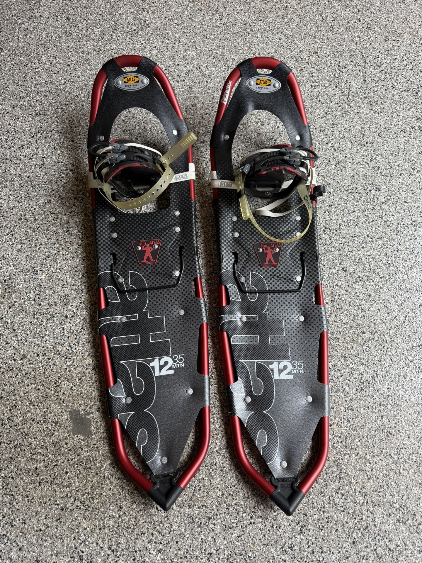 Atlas Snow Shoe Company Reactiv 1235 Snow Shoes Black Red EUC