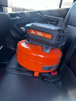6 Gal. 150 PSI Portable Electric Oil-Free Jobsite Pancake Air Compressor with 25 ft. Air Hose and 18GA Brad Nailer