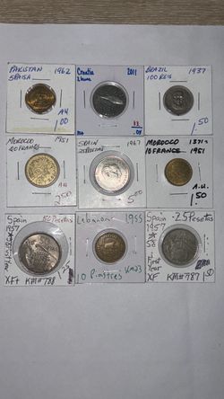 (Lot of 9) World Coins