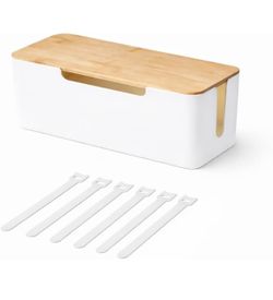 Cable management box with wooden lift