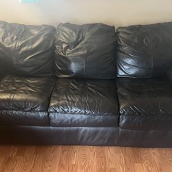 Black Leather Couch & Loveseat