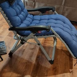 Like-New Sapphire Blue Zero Gravity Lounge Chair