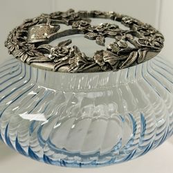 Vintage Glass & Pewter Potpourri Jar