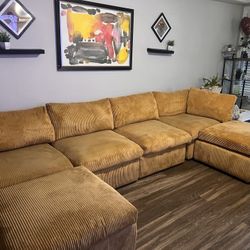 Wayfair Yellow Corduroy 6 Piece Sectional! 