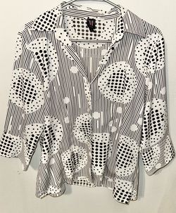 Black and White Patterned Button Down Shirt