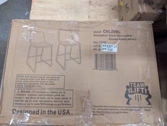 Walker Edison Faux Leather Counter Stools, Set of 2