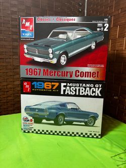 NEW-1967 Mustgang GT Fastback & 1967 Mercury Comet Authentic 1:25 Scale Model Kits-$65 Cash for Both
