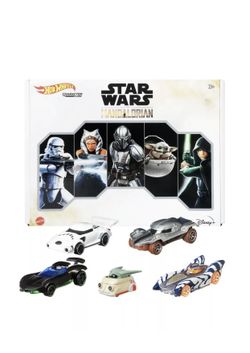 NEW - Mandalorian Disney Star Wars Hot Wheels Character Cars 5 PACK 2021