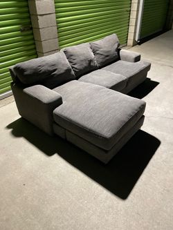 *Free Delivery* Gray Living Spaces Reversible Chaise Sectional Couch Sofa