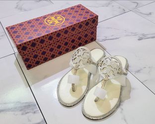 White tory bruch sandals