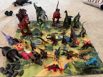 Dinosaur Lot. Mat With 25 Dinosaurs