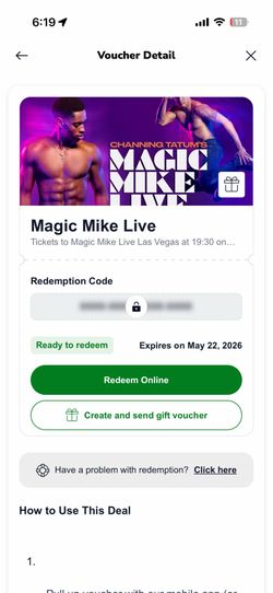 Magic mikes tickets