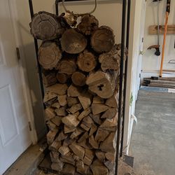 Industrial Rolling Firewood Holder – Tall & Narrow