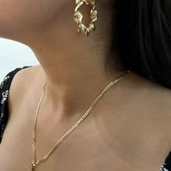 Zarcillos Tipo Argollas De ORO 14K