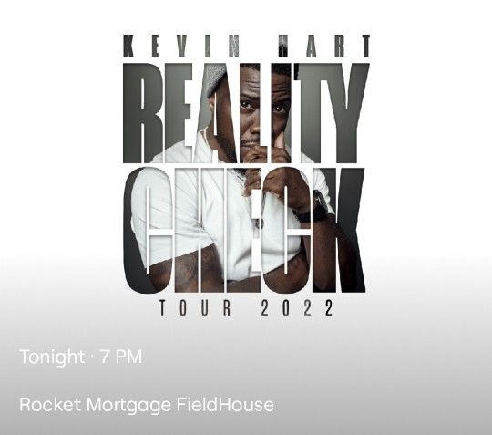 2 Tickets For Sold Out Kevin Hart Show Tonight At 7pm @ Rocket Mortgage Cleveland.  