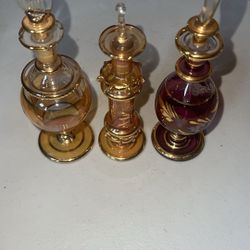 Vintage Egyp Glass Perfume Bottles 