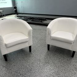 White Barrel Chairs