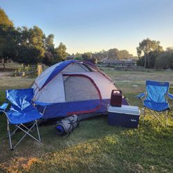 Couples Camping Getaway Tent Setup