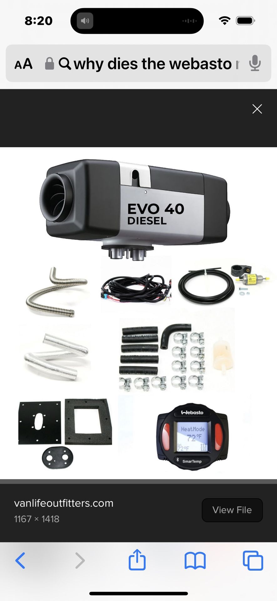 Webasto 12V Diesel Heater For RV