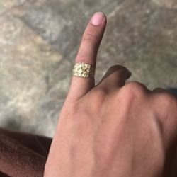 Gold Nugget Pinky Ring