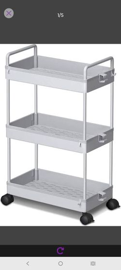 Ronlap 3 Tier Slim Rolling Storage Cart with Wheels Utility Organizer, Grey
For bathroom, laundry, kitchen, bedside & dorm. Fits art, craft, snack, ma