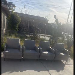 4 Gray Accent Chairs – Set of 4 – $50