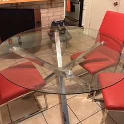 Dinning Room Glass Table Set