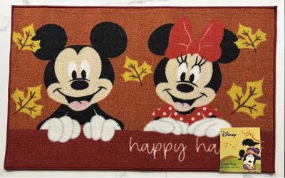Disney Mickey Minnie Happy Harvest Accent Rug Door Mat New 20” X 32”
