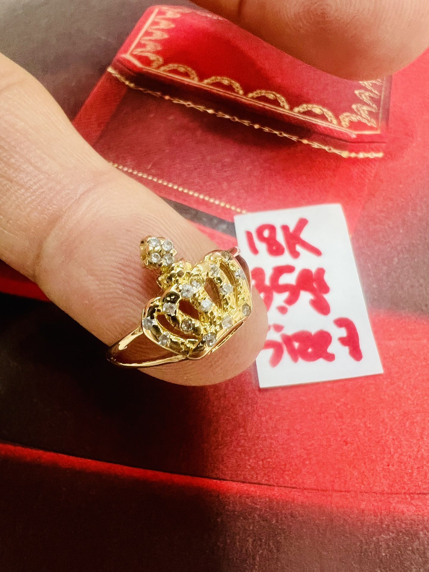 18K Solid Gold Wedding Ring 3.5Gr Size 7